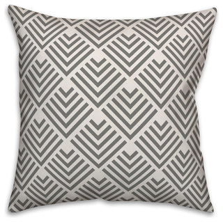 Gray Geometric Arrow 18x18 Throw Pillow Cover