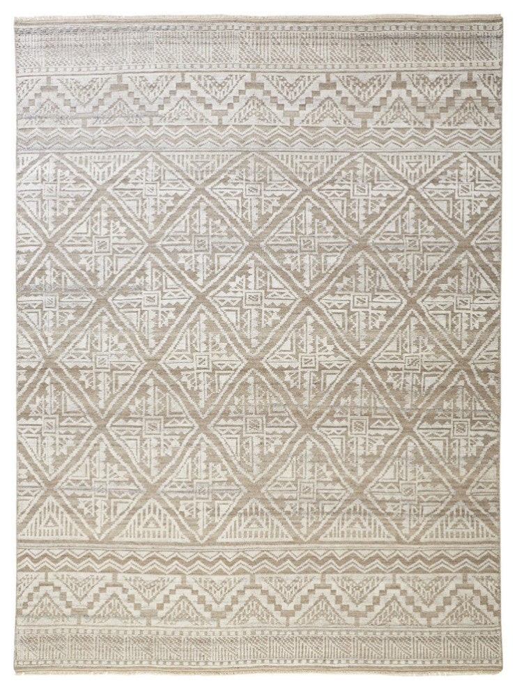 Weave & Wander Eckhart Rug, Beige/Gray, 9'6"x13'6"