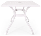 Veronica Traditional Outdoor Aluminum Rectangular Dining Table, White