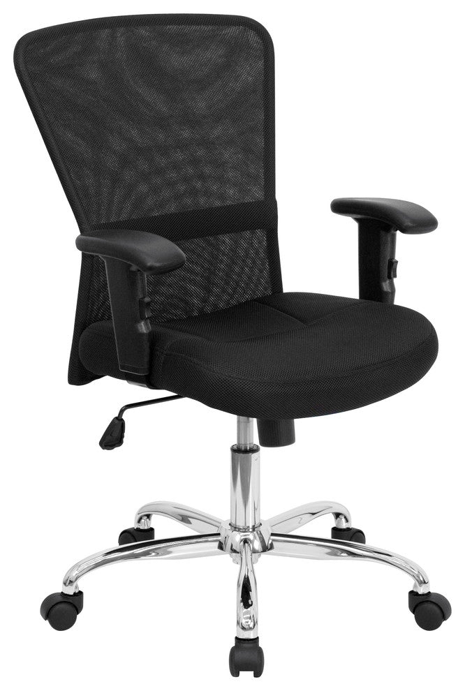Flash Furniture Mid Back Mesh Computer Office Chair in Black