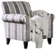 Fabric Chair with Stripe Pattern Design, Gray