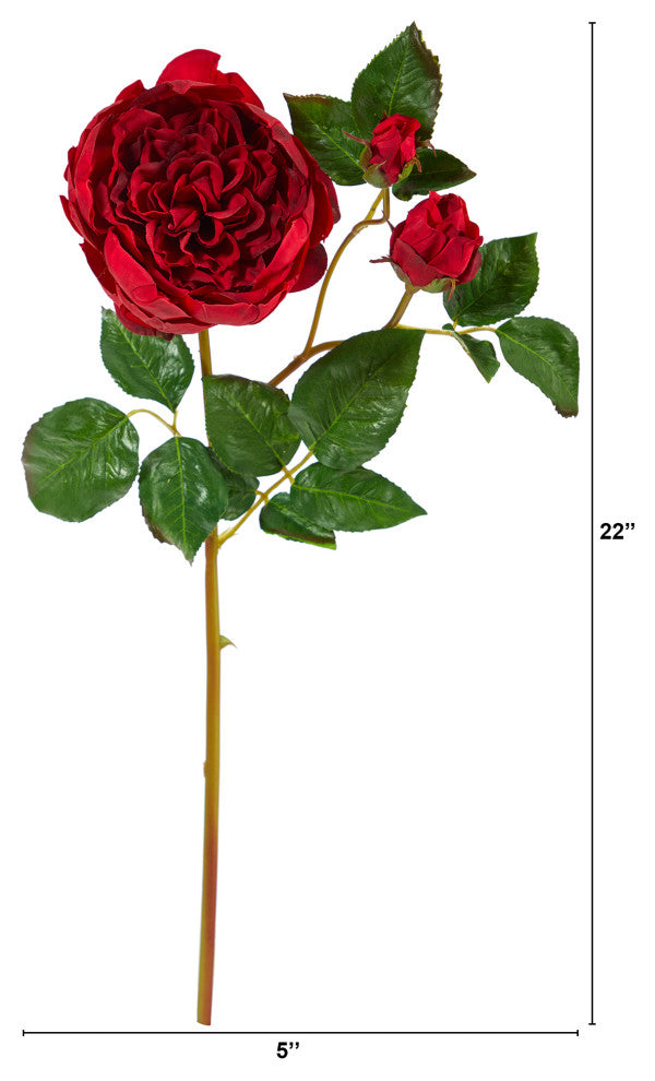 22" Rose Artificial Flower, Set of 6