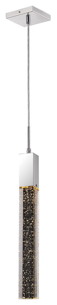 Glacier Avenue 1 Light Pendant, Chrome, Glacier