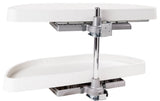 32" Half-Moon Lazy Susan Set with White Plastic Trays