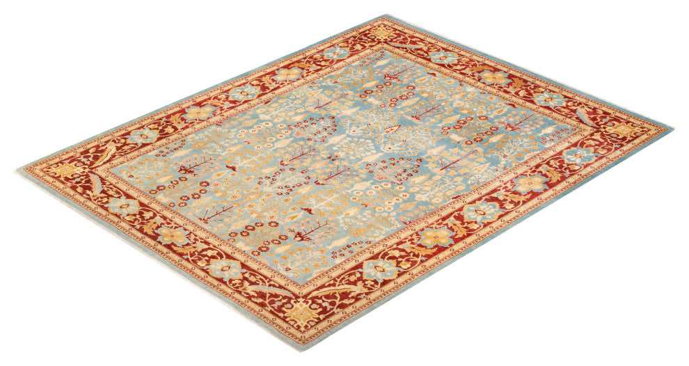 Tutku One-of-a-Kind Hand-Knotted Area Rug Light Blue, 7'10"x10'3"