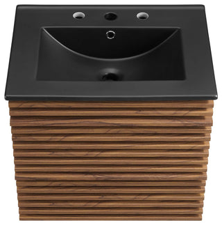 Render 24" Wall-Mount Bathroom Vanity - Walnut Black