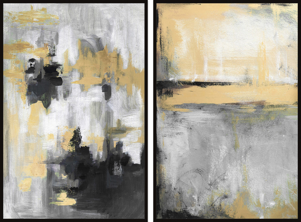 Golden Fog Diptych, 80"x60"