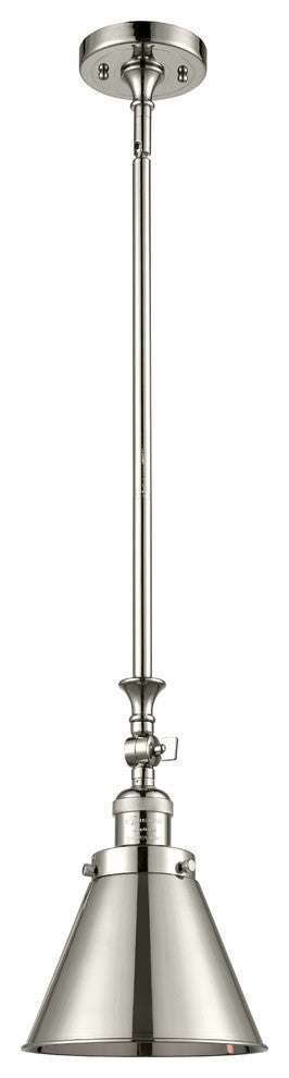 Appalachian 1-Light Mini Pendant, Polished Nickel, Polished Nickel