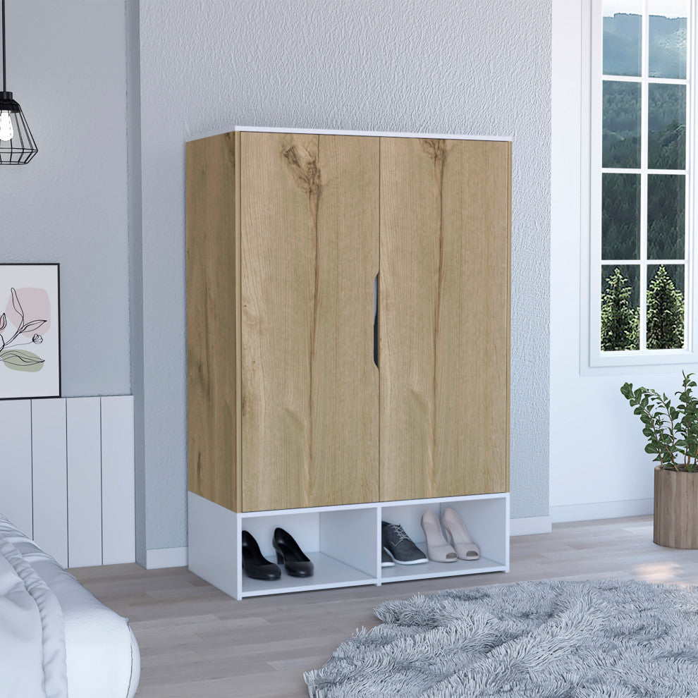 Rose Armoire, Light Oak-White