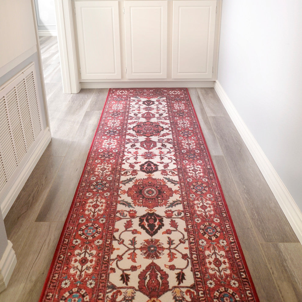 My Magic Carpet Ramage Maroon Rug, 2.5'x10'