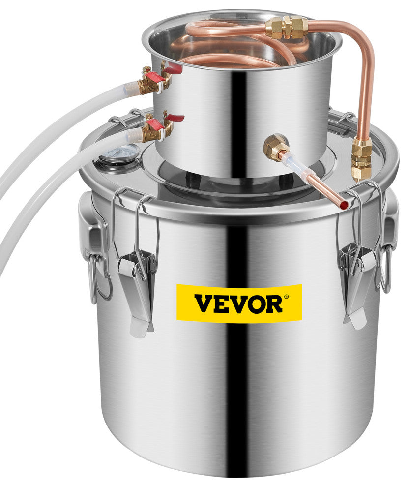 Alcohol Still Stainless Steel Water Alcohol Distiller Copper Tube for DIY, 8 Gallon