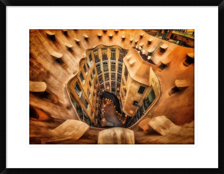 "Casa Mila La Pedrera Barcelona." Framed Digital Print by Massimo Cuomo, 30x23"
