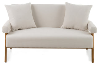 Modrest Cynthia Modern White Fabric + Wood Loveseat