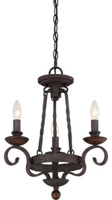 Noble 3-Light Chandelier, Rustic Black