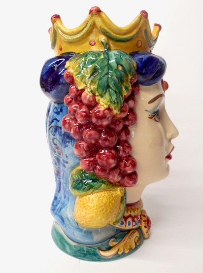 Sicilian Ceramiche Artistiche La Giara 14"� Signore e Signora Head Vase Pair