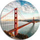Golden Gate Bridge In San Francisco, Sea Bridge Round Wall Art, 11"