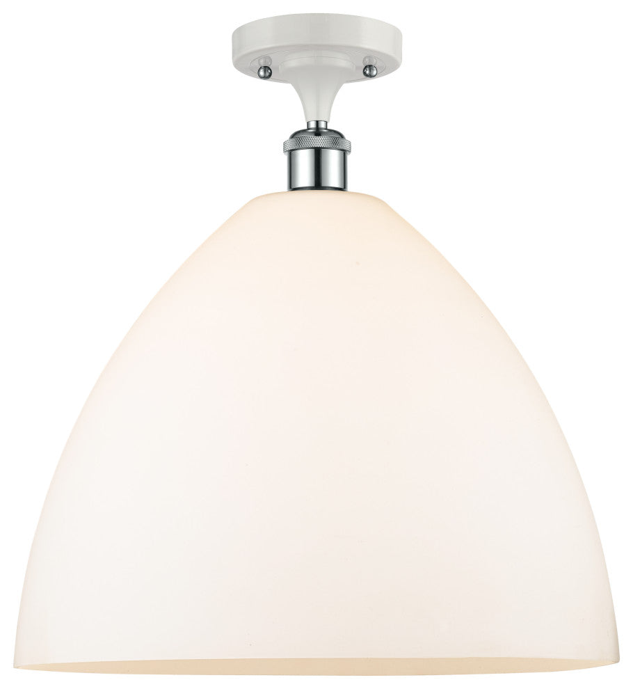 Innovations 516-1C-WPC-GBD-161 1 Light Semi-Flush Mount, White, Polished Chrome