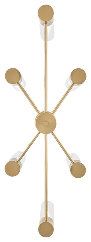 Lark Shea Small Linear Chandelier, Lacquered Brass