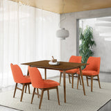 Westmont and Azalea Orange and Walnut 5-Piece Dining Set