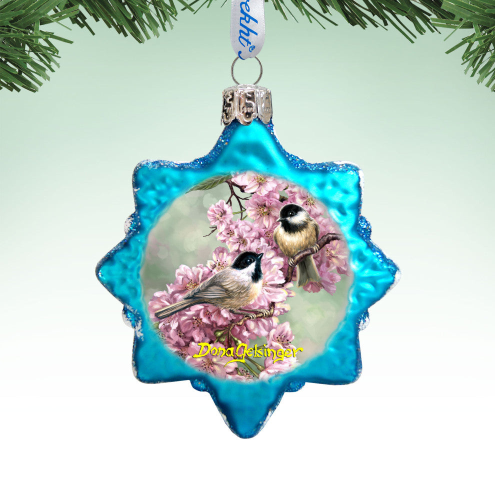 Spring Blossoms Mercury Glass Ornament