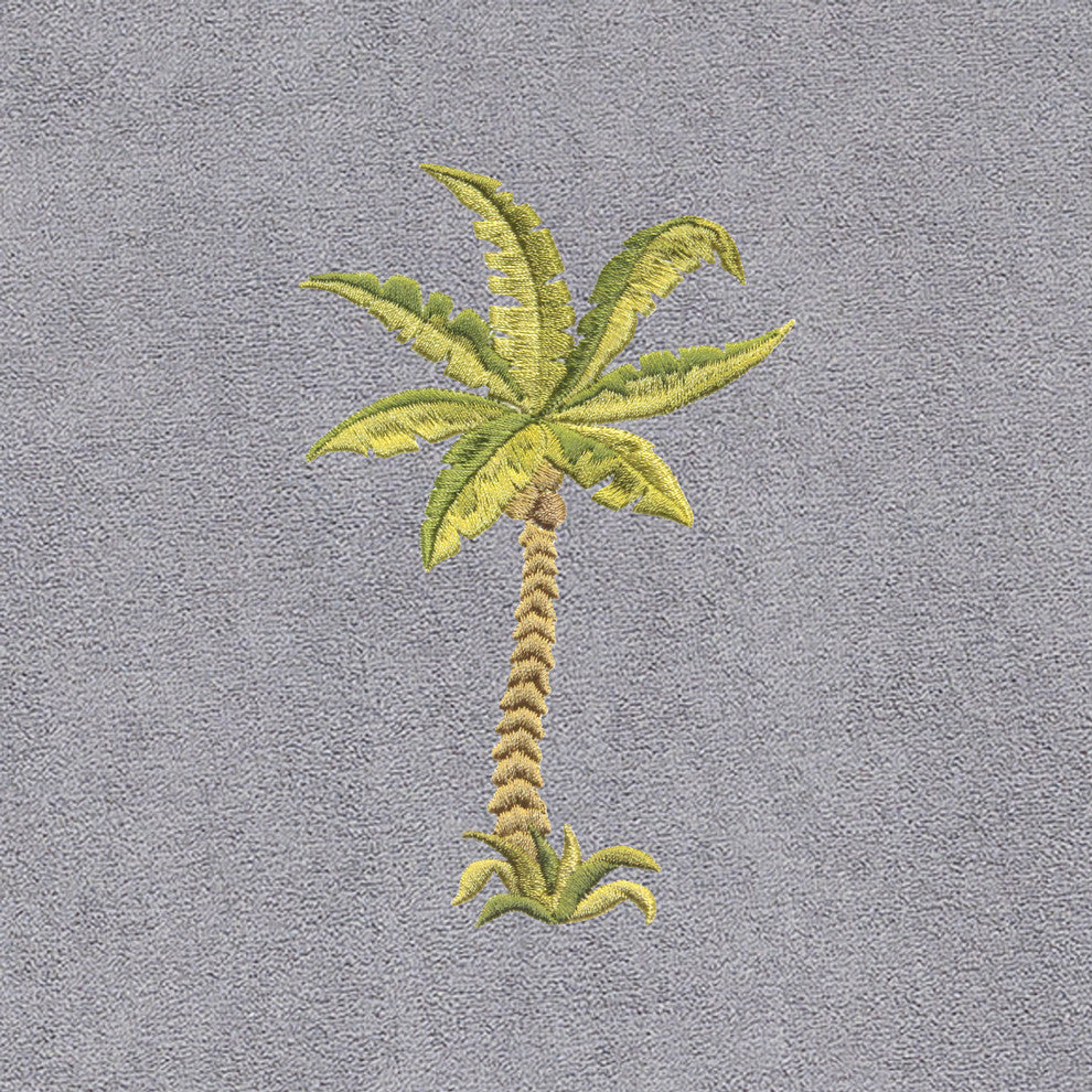 Palm Tree Embroidered Standard Size Chaise Lounge Cover, Gray
