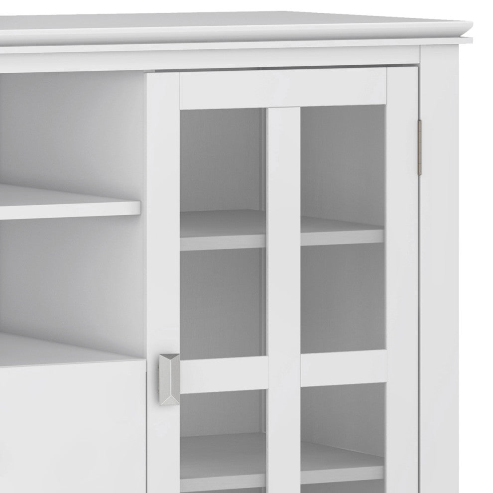 Artisan SOLID WOOD Tall TV Media Stand, White For TVs up to 60 inches