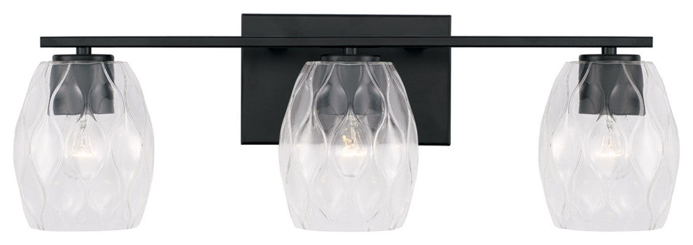 Capital Lighting 145331-525 Lucas 3 Light 24"W Bathroom Vanity - Matte Black