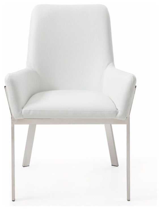 Modrest Robin Modern White Bonded Leather Dining Chair
