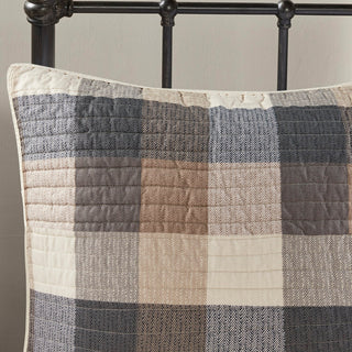 Madison Park Ridge 6 Piece Printed Herringbone Quilt Set With Throw Pillows