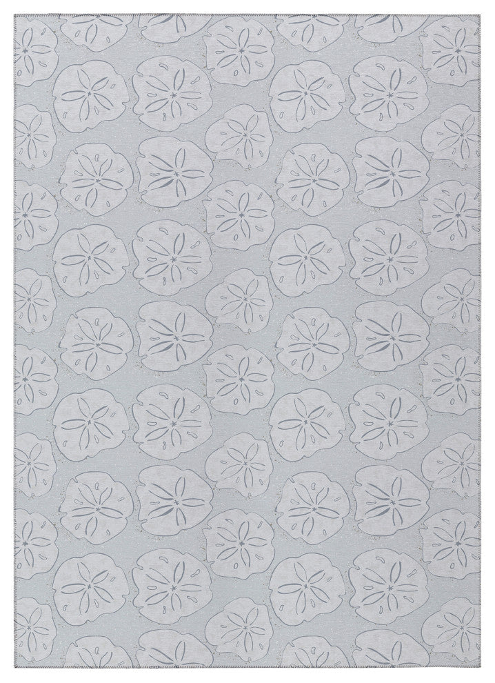 Indoor/Outdoor Seabreeze SZ10 Silver Machine Washable 8' x 10' Rug