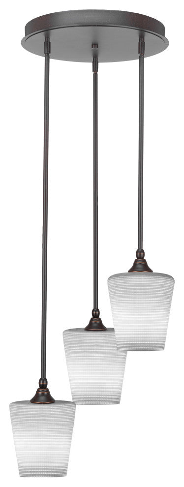 Empire 3-Light Cluster Pendalier, Dark Granite/White Matrix