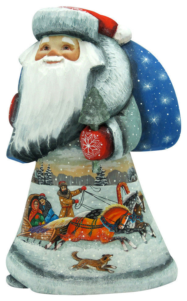 Troika Santa Woodcarved