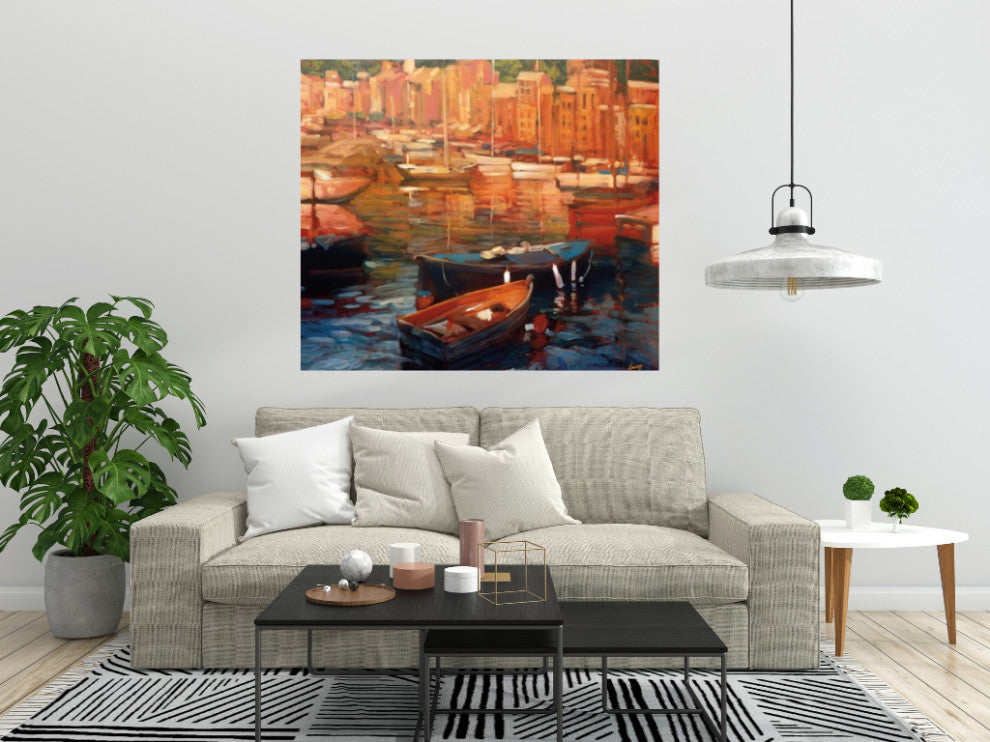 View of Italy Watercolor 4 Giclee Wrap Canvas Wall Art