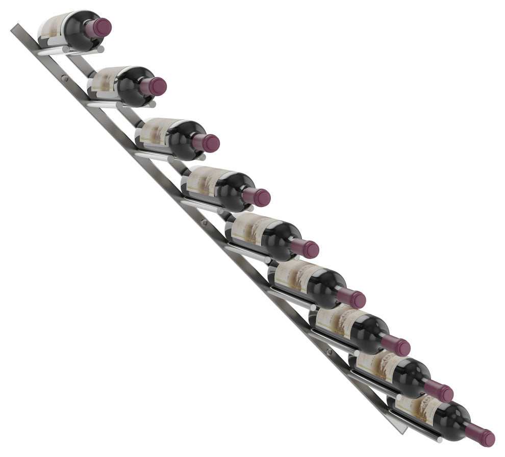 Vino Rails Flex 45 (cork forward modern wall mounted wine rack), Gunmetal, Standard Bottles (750ml)