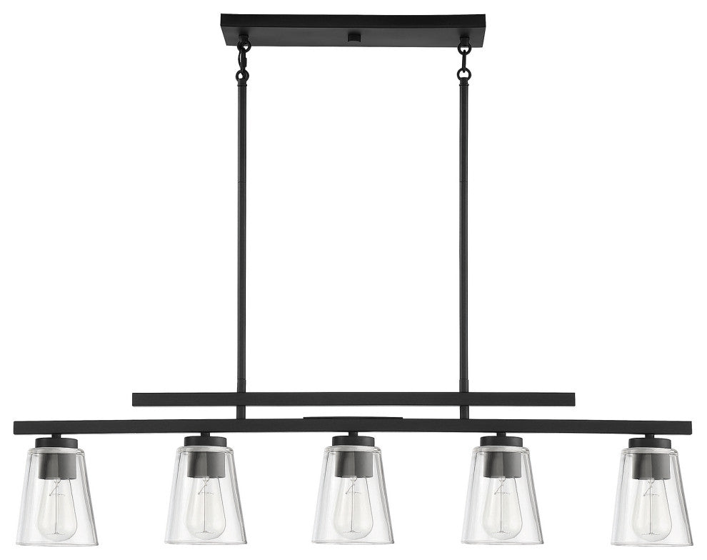 Calhoun 5-Light Matte Black Linear Chandelier
