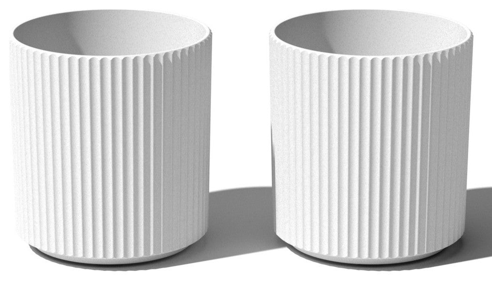 Veradek Demi Series Planter, White, 16", 2 Pack