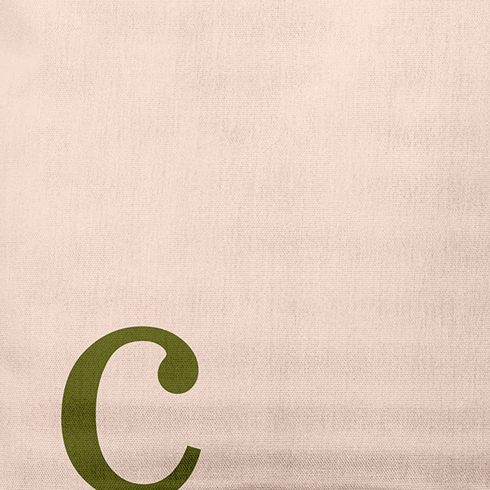 18"x18" Modern Monogram Decorative Throw Pillow, Olive