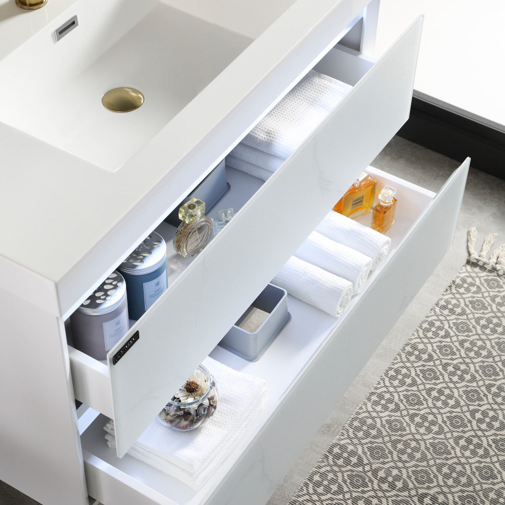 Blossom Jena Vanity Set, Calacatta White, 36", Mirror