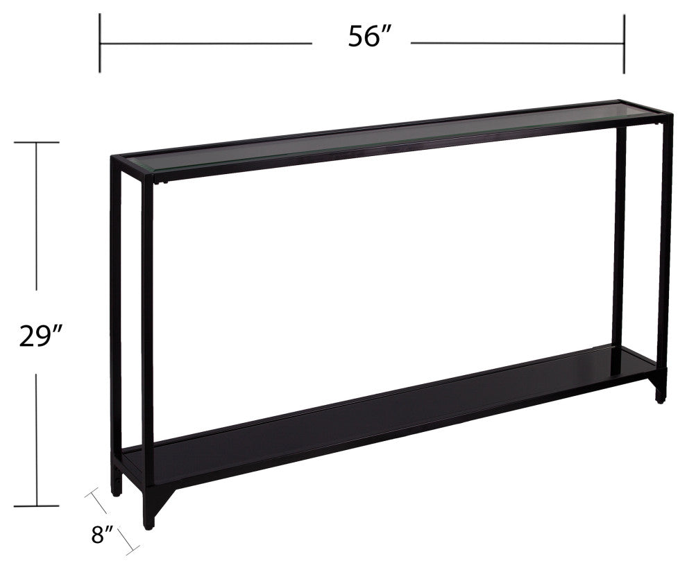 Shirebrook Narrow Metal Console Table - Black