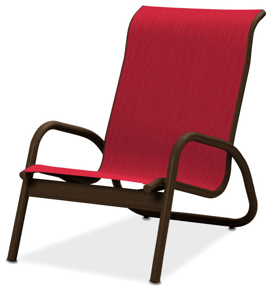 Gardenella Sling Stacking Poolside Chair, Textured Kona, Red