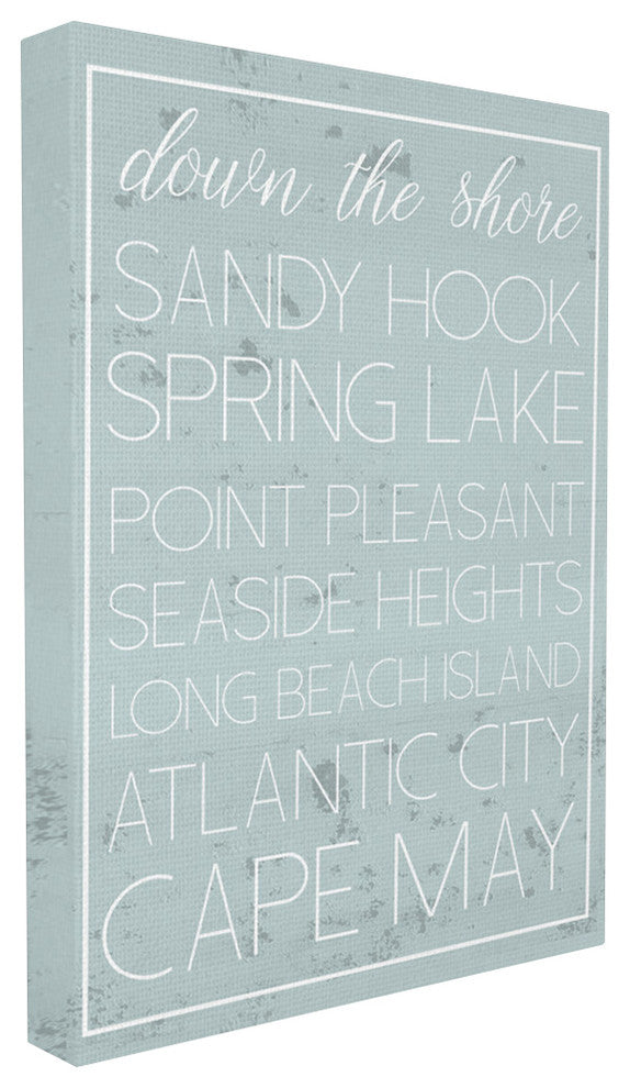 Down The Jersey Shore List, 30"x40", Stretched Canvas Wall Art