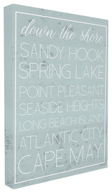 Down The Jersey Shore List, 30"x40", Stretched Canvas Wall Art