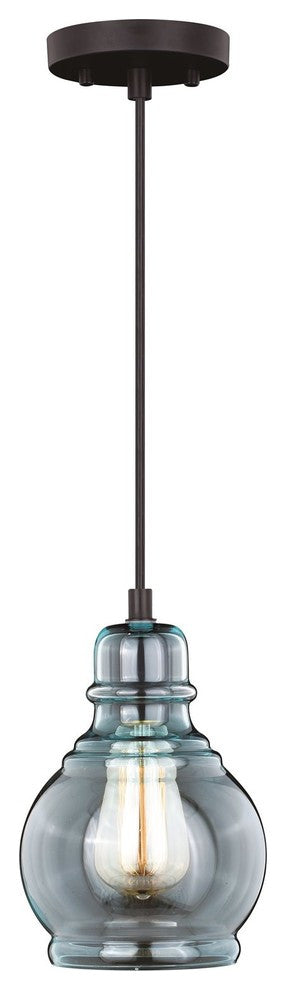 Millie 6.25" Mini Pendant Oil Rubbed Bronze Smoke Blue