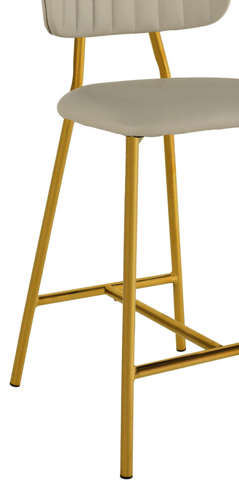 Ariana Nude Vegan Leather Counter Stool, Set of 2