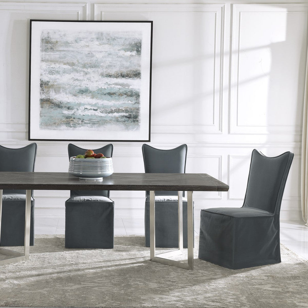 Uttermost Delroy Armless Chair, Gray, Set of 2 23577-2