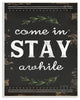 "Come Stay Awhile Rosemary Typography Distressed Black" 10x15, Wall Plaque Art