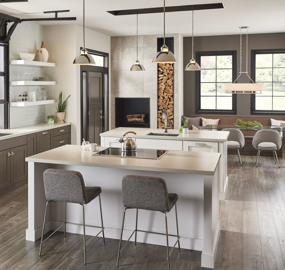 Carbon 1-Light Pendant with Metal Shade, 11"