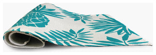 4' x 6' Pineapple Leaves Spring Chenille Indoor/Outdoor Rug