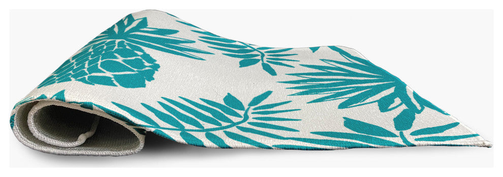 4' x 6' Pineapple Leaves Spring Chenille Indoor/Outdoor Rug