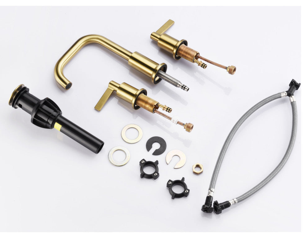 Ultra Faucets UF5700X Two Handle Bathroom Widespread Faucet, Brushed Gold